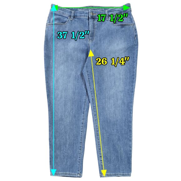 Chico's Perfect Stretch Girlfriend Slim Leg Ankle Jeans Medium Wash Capsule - Picture 2 of 9